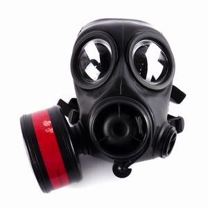 Gasmasker zwart NL Leger Origineel gebruikt !