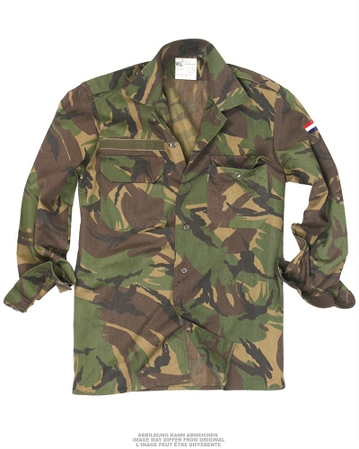 Overtreden leerling Koloniaal NL Camouflage veldshirt/overhemd lange of korte mouw